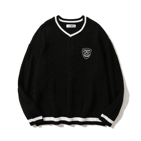 Autumn V-neck Loose Pullover Sweater