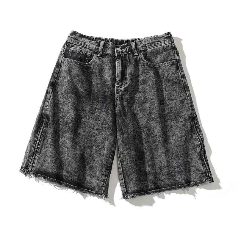 Denim Shorts with Frayed Edges