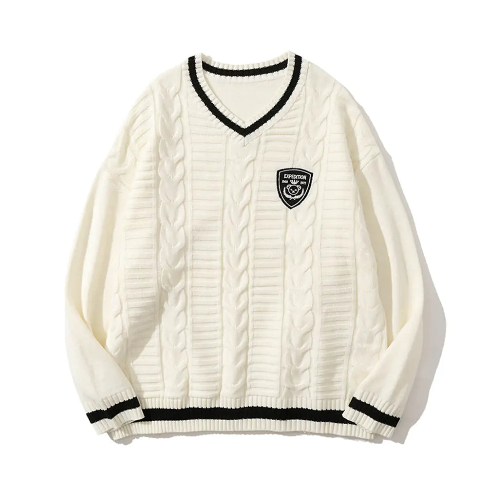 Autumn V-neck Loose Pullover Sweater