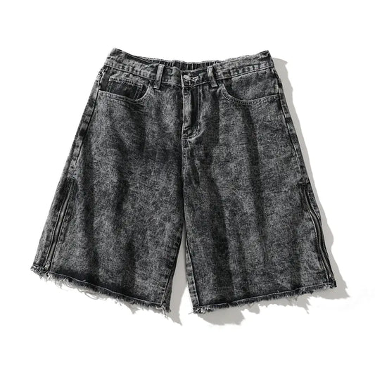 Denim Shorts with Frayed Edges