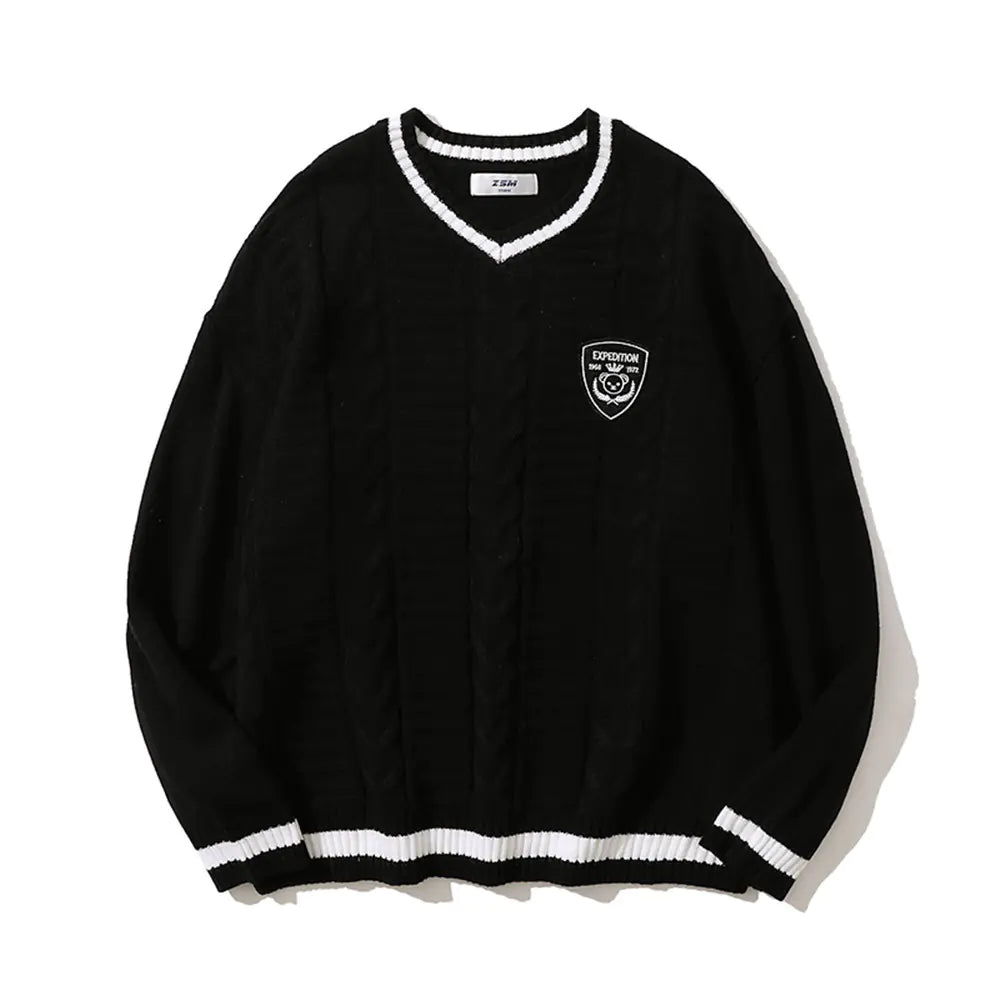 Autumn V-neck Loose Pullover Sweater